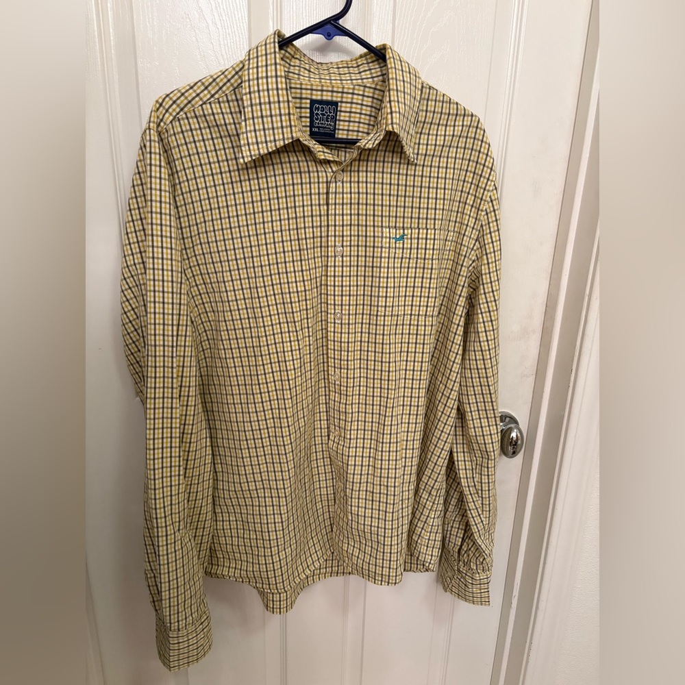Hollister Yellow and Blue Checkered Shirt size xxl